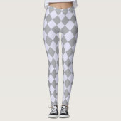 Diamantmuster in Grau und Lavendel Leggings (Vorderseite)