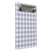 Diamantmuster in Grau und Lavendel Mini Klemmbrett (Schrägansicht)