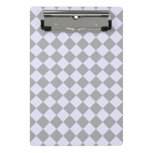 Diamantmuster in Grau und Lavendel Mini Klemmbrett