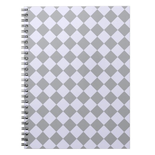Diamantmuster in Grau und Lavendel Notizblock (Vorderseite)