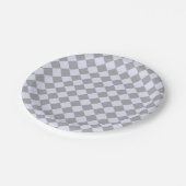 Diamantmuster in Grau und Lavendel Pappteller (Schrägansicht)