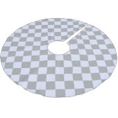 Diamantmuster in Grau und Lavendel Polyester Weihnachtsbaumdecke (Schrägansicht)