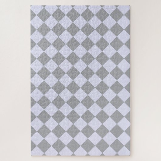 Diamantmuster in Grau und Lavendel Puzzle (Vertikal)