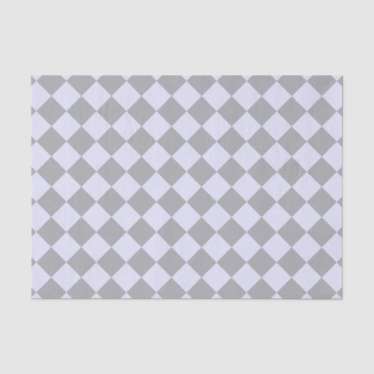 Diamantmuster in Grau und Lavendel Seidenpapier (Vorderseite)