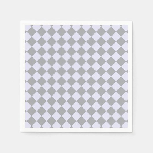Diamantmuster in Grau und Lavendel Serviette (Vorderseite)