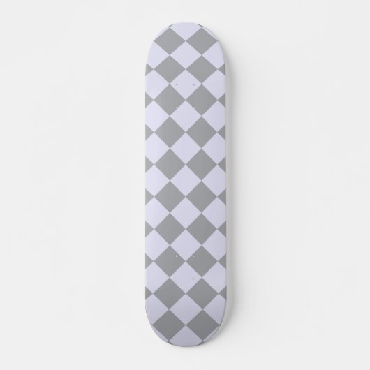 Diamantmuster in Grau und Lavendel Skateboard (Vorne)