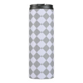 Diamantmuster in Grau und Lavendel Thermosbecher (Rückseite)