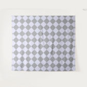 Diamantmuster in Grau und Lavendel Wandteppich (Vorderseite (Horizontal))