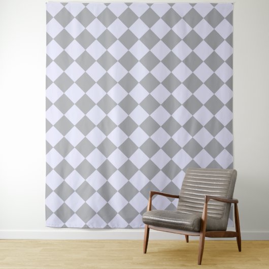Diamantmuster in Grau und Lavendel Wandteppich (Beispiel)