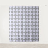 Diamantmuster in Grau und Lavendel Wandteppich (Vorderseite)