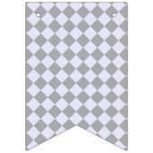 Diamantmuster in Grau und Lavendel Wimpelkette (Zweite Fahne)