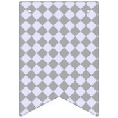 Diamantmuster in Grau und Lavendel Wimpelkette (Erste Fahne)