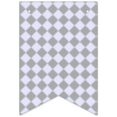 Diamantmuster in Grau und Lavendel Wimpelkette (Dritte Fahne)