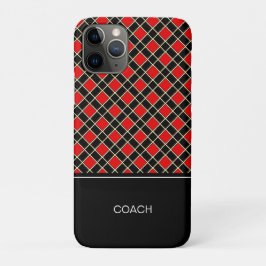 Diamantmuster in Schwarz und Rot Case-Mate iPhone Hülle