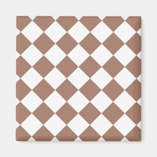 Diamantmuster in weißer und Mocca-Mousse Magnet