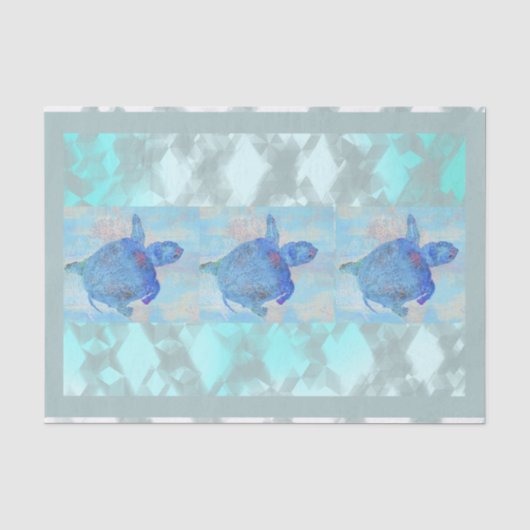 Diamantmuster mit Schildkröten Seidenpapier (Vorderseite)
