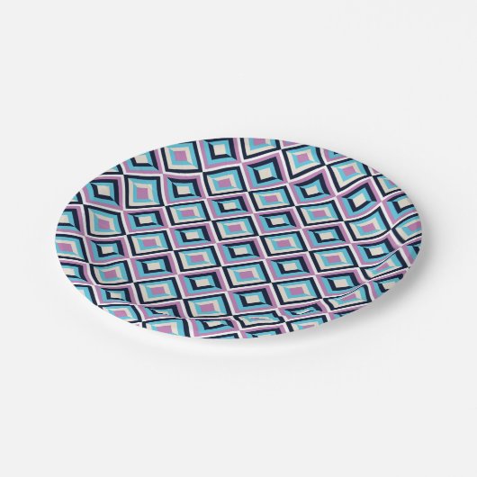 Diamantmuster Pappteller (Schrägansicht)