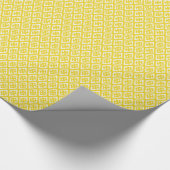 Diamantmuster - Senfgold und weiß Geschenkpapier (Ecke)