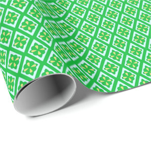 Diamantmuster - smaragdgrün und aqua geschenkpapier