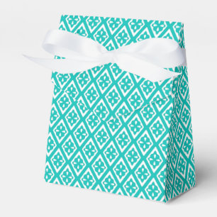Diamantmuster - Türkis und Weiß Geschenkschachtel
