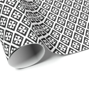 Diamantmuster - weiß und schwarz geschenkpapier