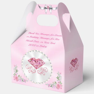 DiamantPerlen personalisieren, rosa Gastgeschenk-K Geschenkschachtel