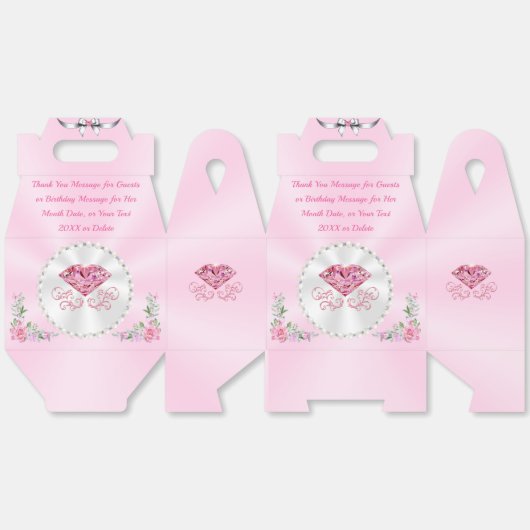 DiamantPerlen personalisieren, rosa Gastgeschenk-K Geschenkschachtel (Ungeklappt)