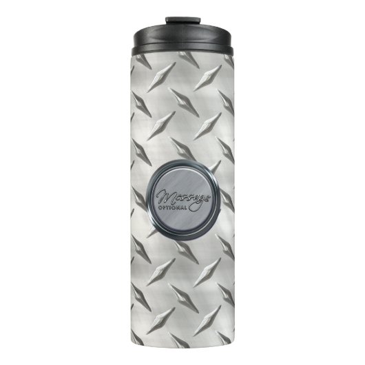 Diamantplatte 1-8 Bildoptionen Thermosbecher (Vorderseite)