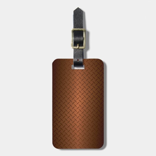 Diamantplatte Aussehen Muster schwarz bis kopperfa Gepäckanhänger (Vorderseite vertikal)