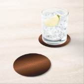 Diamantplatte Aussehen Muster schwarz bis kopperfa Runder Pappuntersetzer (Vor Ort)