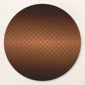 Diamantplatte Aussehen Muster schwarz bis kopperfa Runder Pappuntersetzer (Vorderseite)