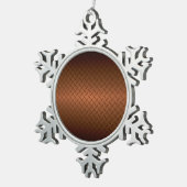 Diamantplatte Aussehen Muster schwarz bis kopperfa Schneeflocken Zinn-Ornament (Rechts)