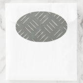 Diamantplatte Edelstahl texturiert Ovaler Aufkleber (Tasche)