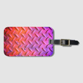 Diamantplatte Lila und Orange Gepäckanhänger (Vorderseite (Horizontal))