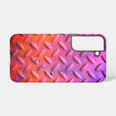 Diamantplatte Lila und Orange Samsung Galaxy Hülle (Rückseite (Horizontal))