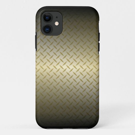 Diamantplatte Muster mit Schwarz-Gold-Fassade Case-Mate iPhone Hülle (Rückseite)