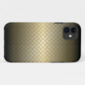 Diamantplatte Muster mit Schwarz-Gold-Fassade Case-Mate iPhone Hülle (Rückseite (Horizontal))