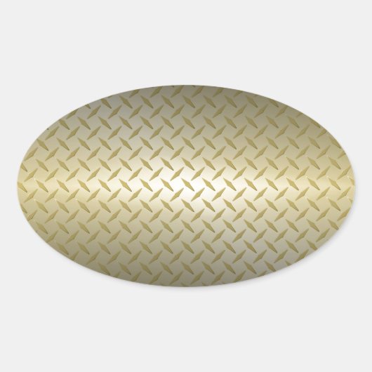 Diamantplatte Muster mit Schwarz-Gold-Fassade Ovaler Aufkleber (Vorderseite)