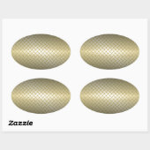 Diamantplatte Muster mit Schwarz-Gold-Fassade Ovaler Aufkleber (Blatt)