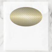 Diamantplatte Muster mit Schwarz-Gold-Fassade Ovaler Aufkleber (Tasche)