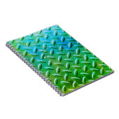 Diamantplatte Stahl grün und blau Notizblock (Rechte Seite)