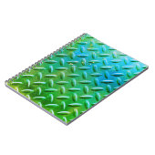 Diamantplatte Stahl grün und blau Notizblock (Linke Seite)