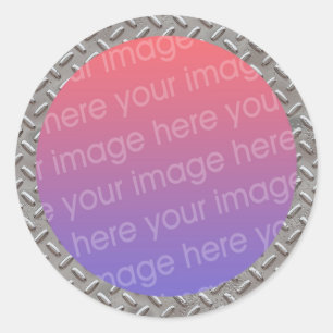 Diamantplatten-Fotorahmen Runder Aufkleber