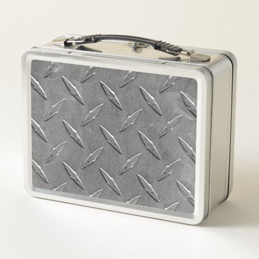 Diamantplattenentwurf Metall Lunch Box (Rückseite)