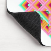 Diamantquilett in Rosa und Grün Mousepad (Ecke)