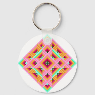 Diamantquilett in Rosa und Grün Schlüsselanhänger