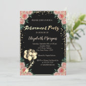 Diamantrahmen, Balloons, Party für die Blumenverso Einladung (Stehend Vorderseite)