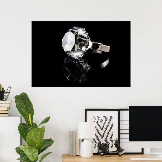 Diamantring auf schwarz poster (Heimbüro)