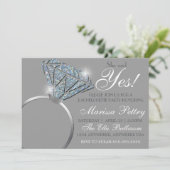 Diamantring, Bachelorette, sagte sie ja Einladung (Stehend Vorderseite)