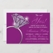 Diamantring, Brautparty, sie sagte ja Einladung (Vorderseite)